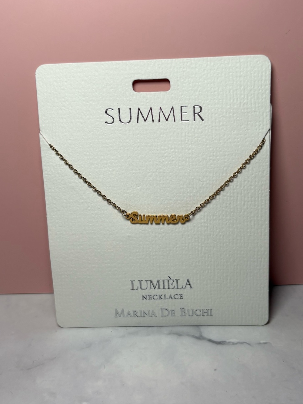 ☀️ Gold-tone "Summer" Script Necklace